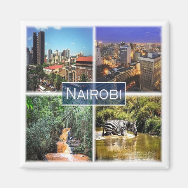 Imán zKE028 NAIROBI, Mosaic, Kenia, África, Fridge (Frente)