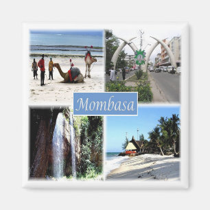 Imán zKE030 MOMBASA, Mosaic, Kenia, África, Fridge