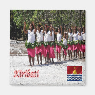 Imán zKI008 KURIA, atolón, bailarinas, KIRIBATI, nevera