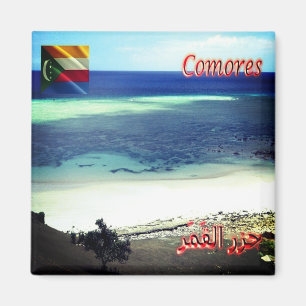 Imán zKM003 COMOROS, arrecife de coral, África, Fridge