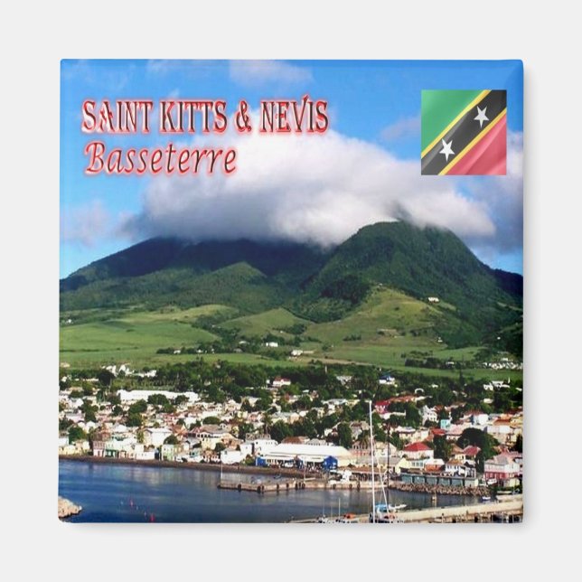 Imán zKN004 SAINT KITTS NEVIS, Basseterre, Fridge (Frente)