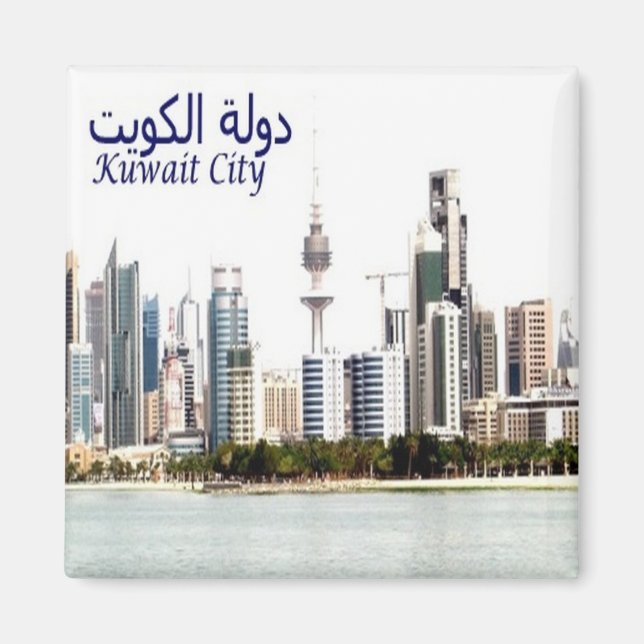 Imán zKW008 AL KUWAIT paisaje de la ciudad, Asia, Fridg (Frente)