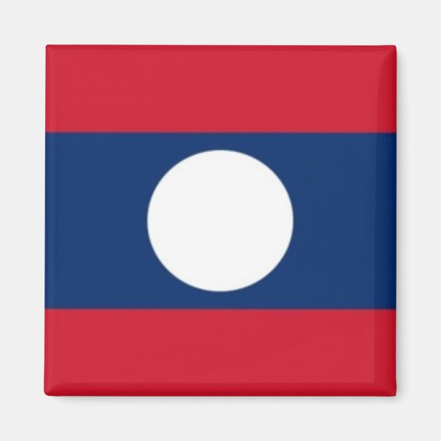 Imán zLA001 FLAG LAOS, Fridge (Frente)