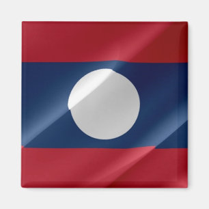 Imán zLA002 ondulando FLAG LAOS, Fridge Magnet