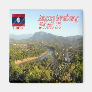 Imán zLA013 FOU SI Luang Prabang, Laos, Asia, Fridge