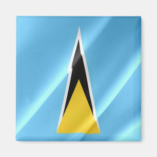 Imán zLC002 SAINT LUCIA, Waving FLAG, América, Fridge