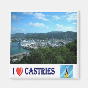 Imán zLC005 CASTRIES I Love, Santa Lucía, Fridge