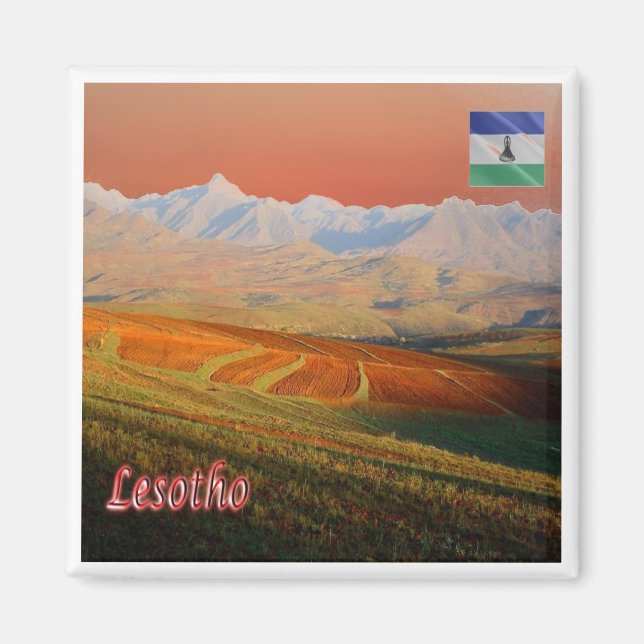 Imán zLS005 LESOTHO, Landscape, Africa, Fridge (Frente)