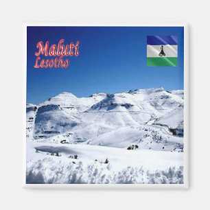 Imán zLS007 MALUTI, Nieve, Lesotho, África, Fridge
