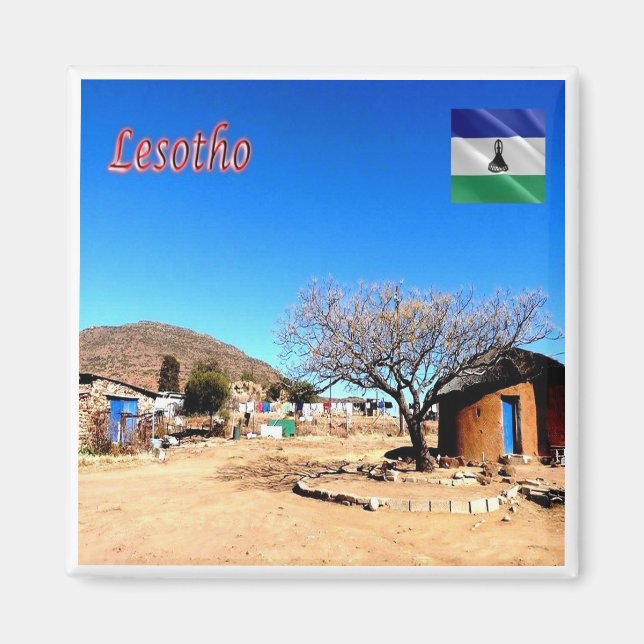 Imán zLS008 LESOTHO, Mantsase, África, Fridge (Frente)