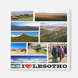 Imán zLS013 LESOTHO I Love, Mosaic, Africa