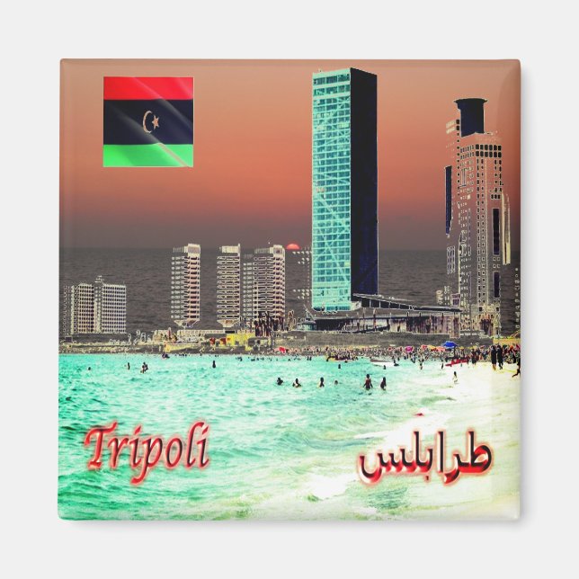 Imán zLY025 TRIPOLI, Torres, Libia, África, Fridge (Frente)