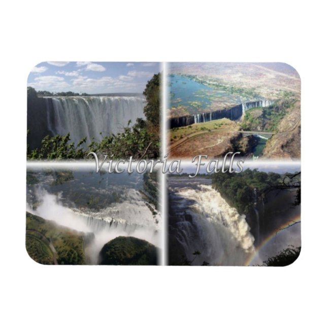 Imán ZM Zimbabwe Zambia - Cataratas Victoria - (Horizontal)