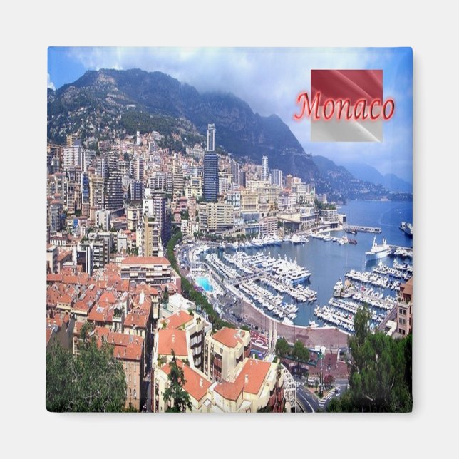 Imán zMC005 PRINCIPALIDAD DEL panorama de MONACO, Fridg (Frente)