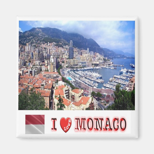 Imán zMC007 PRINCIPALIDAD DE MONACO, I Love, Fridge (Frente)