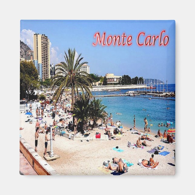 Imán zMC017 MONTE CARLO, PLAGE, Mónaco, Fridge (Frente)