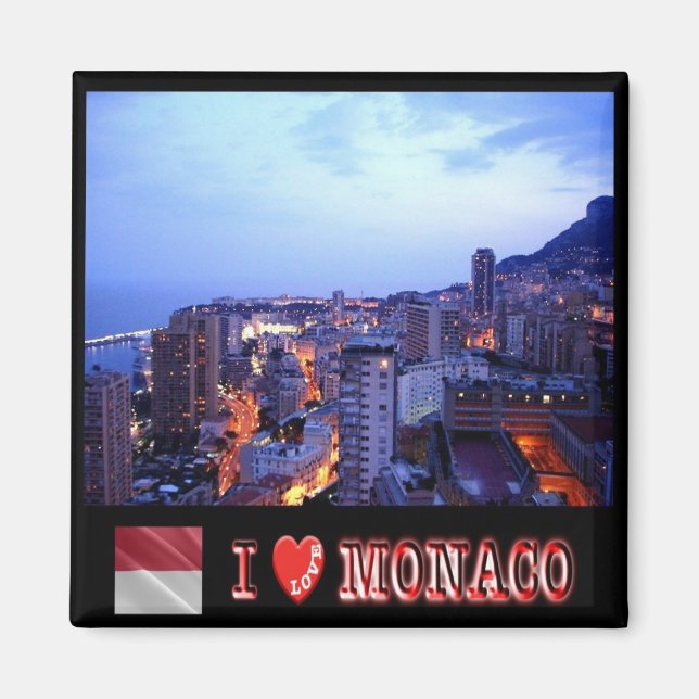 Imán zMC031 MONACO "I Love", Fridge (Frente)