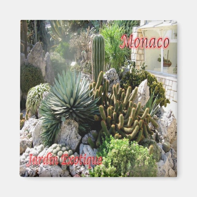 Imán zMC046 JARDÍN EXÓTICO, Mónaco, Fridge (Frente)