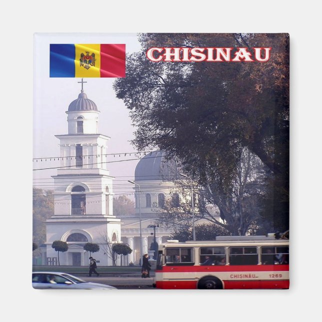 Imán zMD010 Centro de la ciudad de CHISINAU, Moldavia,  (Frente)