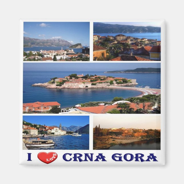 Imán zME004 CRNA GORA, Montenegro, I Love, Fridge (Frente)