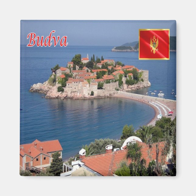 Imán zME019 BUDVA SVETI STEFAN, Montenegro, Fridge (Frente)