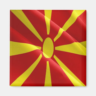 Imán zMK002 MACEDONIO DEL NORTE ondeando BANDERA Macedo