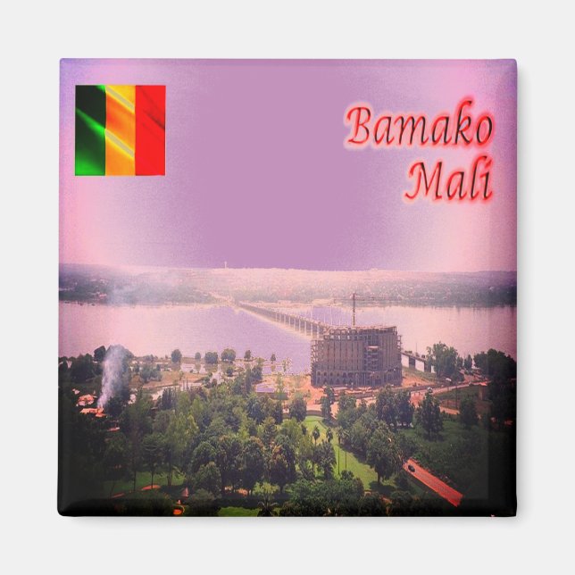 Imán zML003 MALI, Puente de Bamako, África, Fridge (Frente)