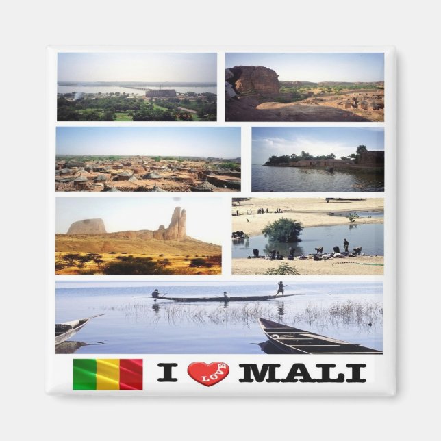 Imán zML012 MALI I Love, Mosaic, Africa, Fridge (Frente)