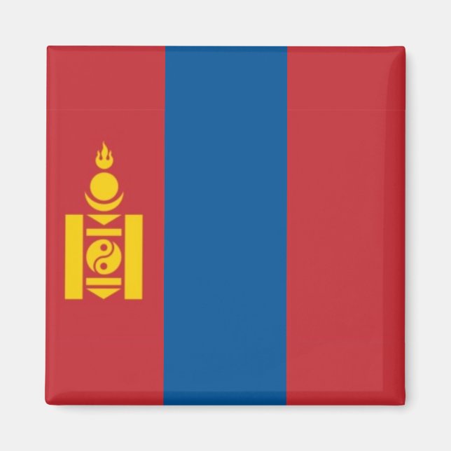 Imán zMN001 Mongol FLAG Mongolia, Fridge (Frente)