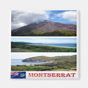 Imán zMS003 MONTSERRAT, Mosaic, América, Fridge