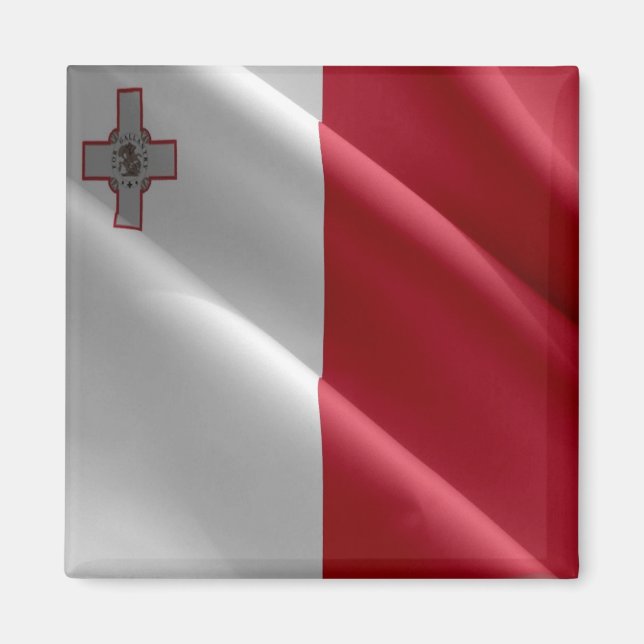 Imán zMT002 MALTESE ondulando FLAG Malta, Fridge (Frente)