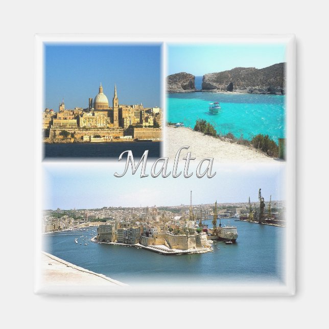 Imán zMT006 VALLETTA, Malta, Europa, Fridge (Frente)