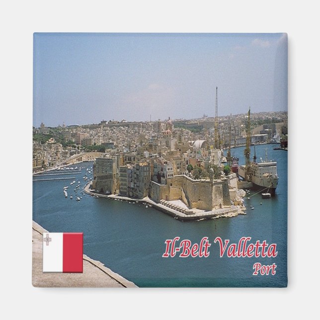 Imán zMT013 IL BELT puerto VALLETTA, Malta, Fridge (Frente)
