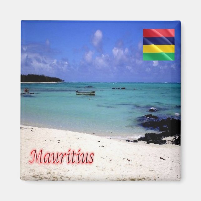 Imán zMU026 MAURITIUS, isla de ciervos, África, nevera (Frente)