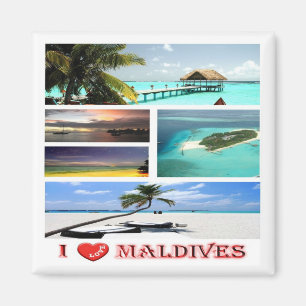 Imán zMV009 me encanta el collage de MALDIVES, Fridge