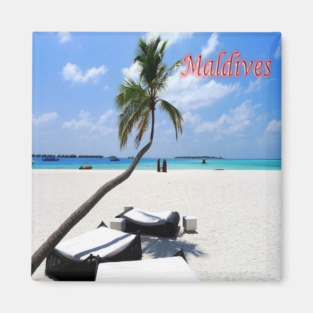Imán zMV013 MAIN beach, Maldives, Asia, Fridge (Frente)