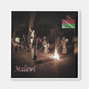 Imán zMW003 MALAWI, danza folclórica, África, nevera