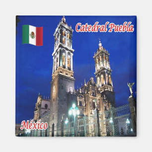 Imán zMX014 MÉXICO, Catedral de Puebla, América, Fridge