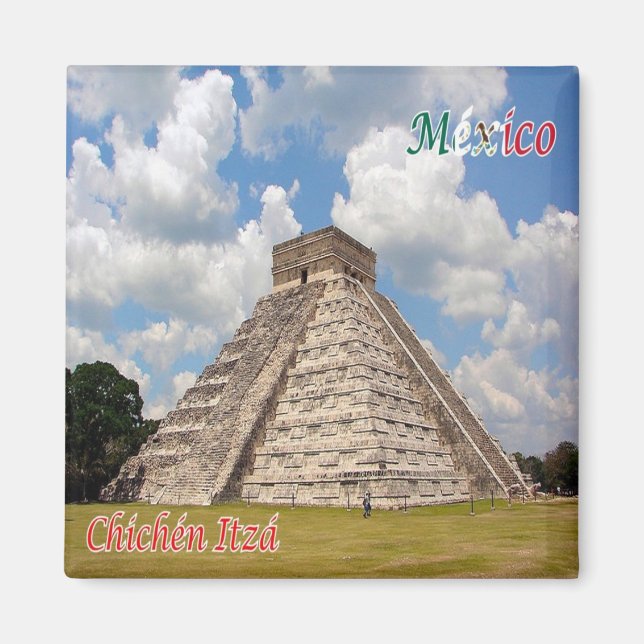 Imán zMX018 CHICHEN ITZA, México, América, Fridge (Frente)