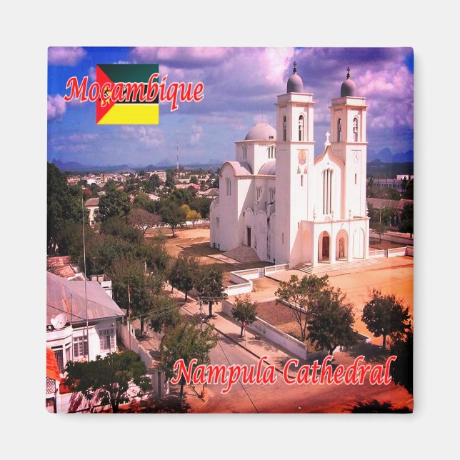 Imán zMZ010 MOZAMBIQUE, Catedral de Nampula, Nevera (Frente)