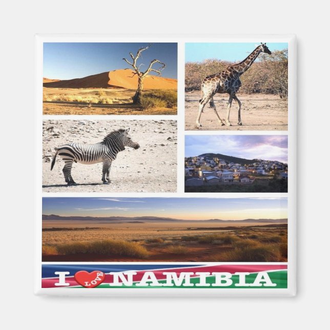 Imán zNA007 NAMIBIA I Love, Mosaic, Africa, Fridge (Frente)