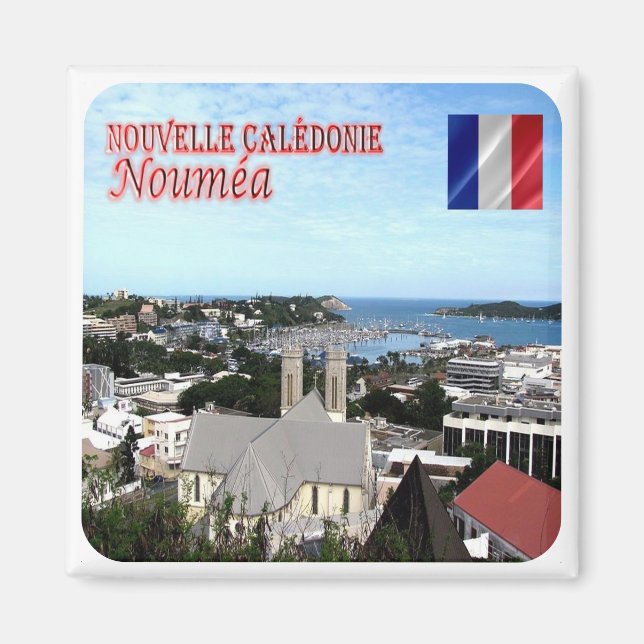 Imán zNC004 NOUMEA, NUEVA CALEDONIA, Oceanía, Fridge Ma (Frente)