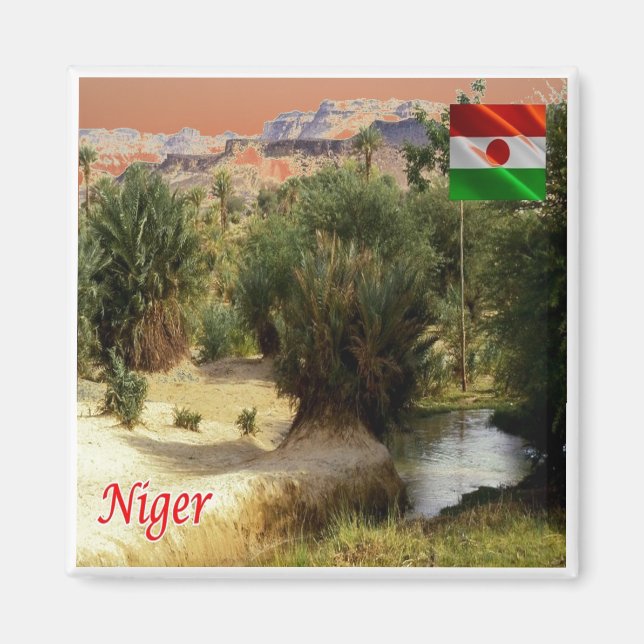Imán zNE008 NIGER, Oasis Bilma, África, Fridge (Frente)