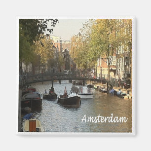 Imán zNL017 AMSTERDAM canal navegable, Fridge Magnet