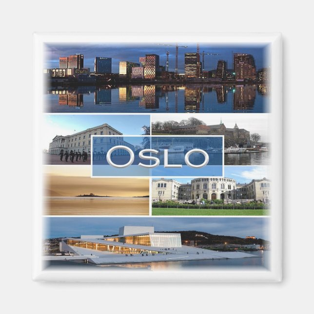 Imán zNO006 OSLO, Noruega, Europa, Fridge (Frente)