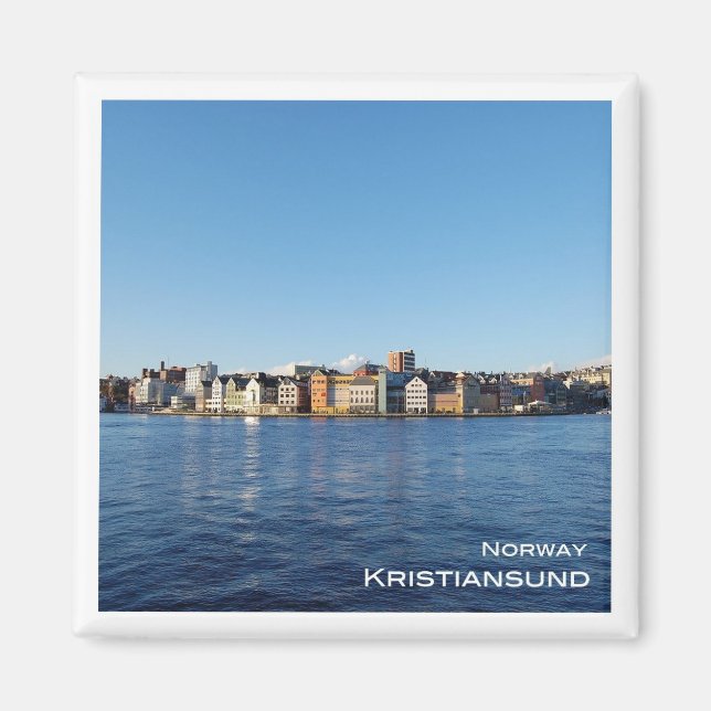 Imán zNO025 KRISTIANSUND, Noruega, Europa, Fridge (Frente)