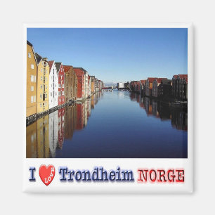 Imán zNO026 TRONDHEIM "I Love", Noruega, Europa, Fridge