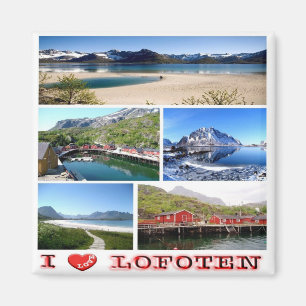 Imán zNO037 LOFOTEN "I Love", Noruega, Europa, Fridge