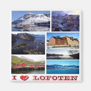 Imán zNO038 LOFOTEN "I Love", Noruega, Europa, Fridge