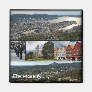 Imán zNO043 BERGEN, Noruega, Europa, Fridge